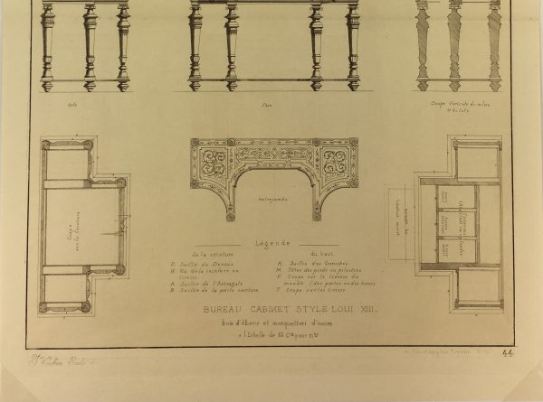 Architecture Print - Furniture Styles, French: J. Verchere, 1873