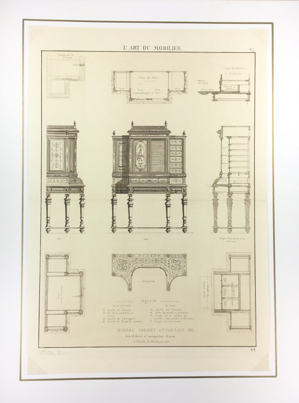 Architecture Print - Furniture Styles, French: J. Verchere, 1873