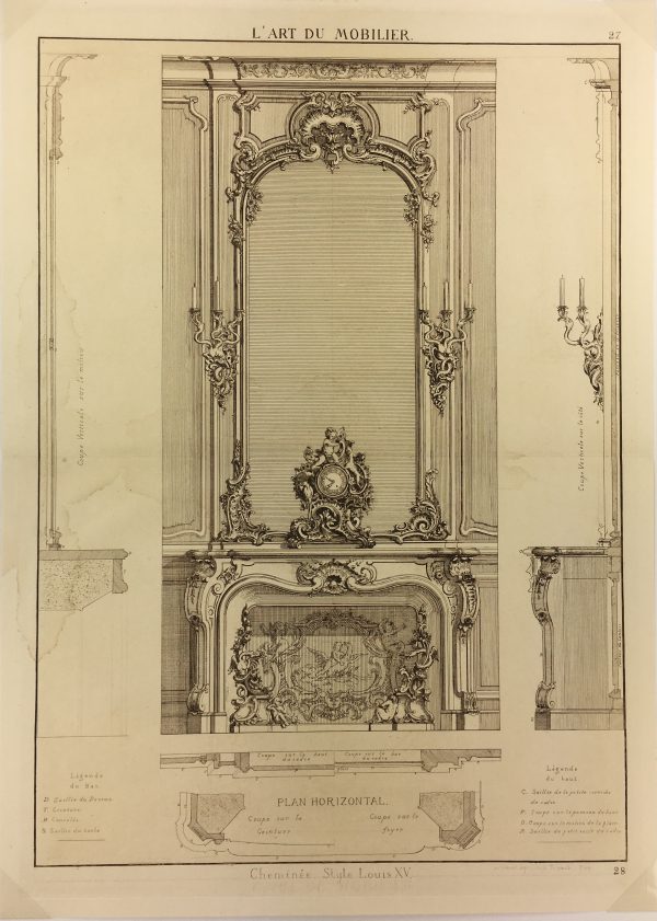 Architecture Print - Furniture Styles, French: J. Verchere, 1873