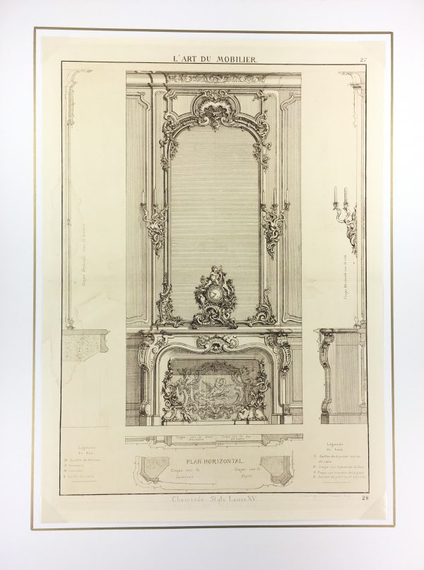 Architecture Print - Furniture Styles, French: J. Verchere, 1873