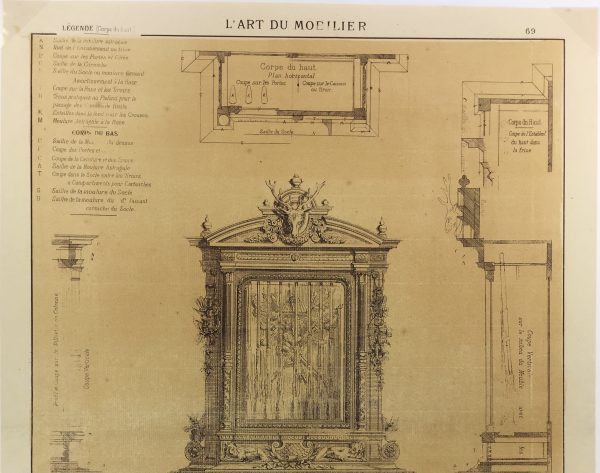 Architecture Print - Furniture Styles, French: J. Verchere, 1873