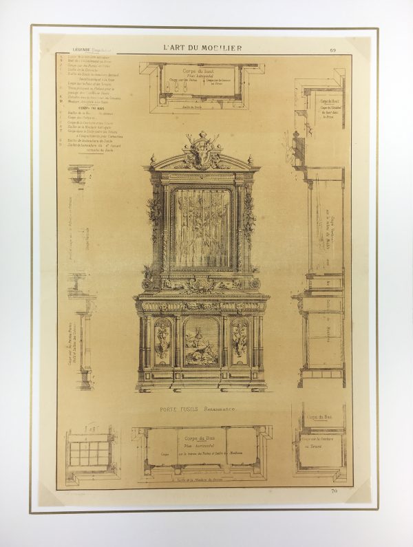 Architecture Print - Furniture Styles, French: J. Verchere, 1873