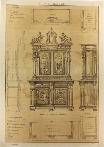 Architecture Print - Furniture Styles, French: J. Verchere, 1873