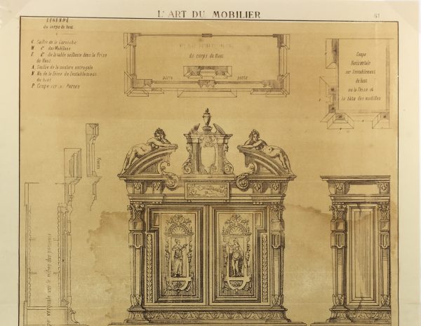 Architecture Print - Furniture Styles, French: J. Verchere, 1873