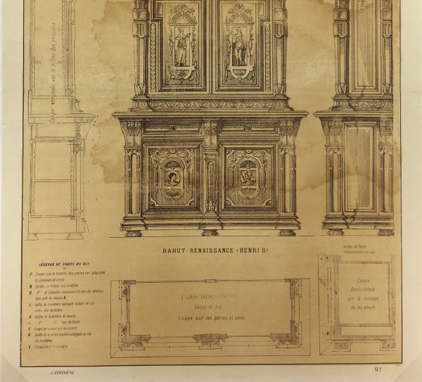 Architecture Print - Furniture Styles, French: J. Verchere, 1873