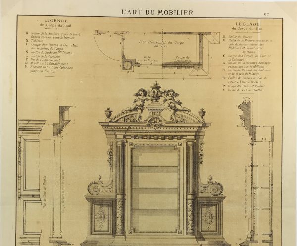 Architecture Print - Furniture Styles, French: J. Verchere, 1873