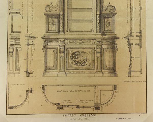 Architecture Print - Furniture Styles, French: J. Verchere, 1873