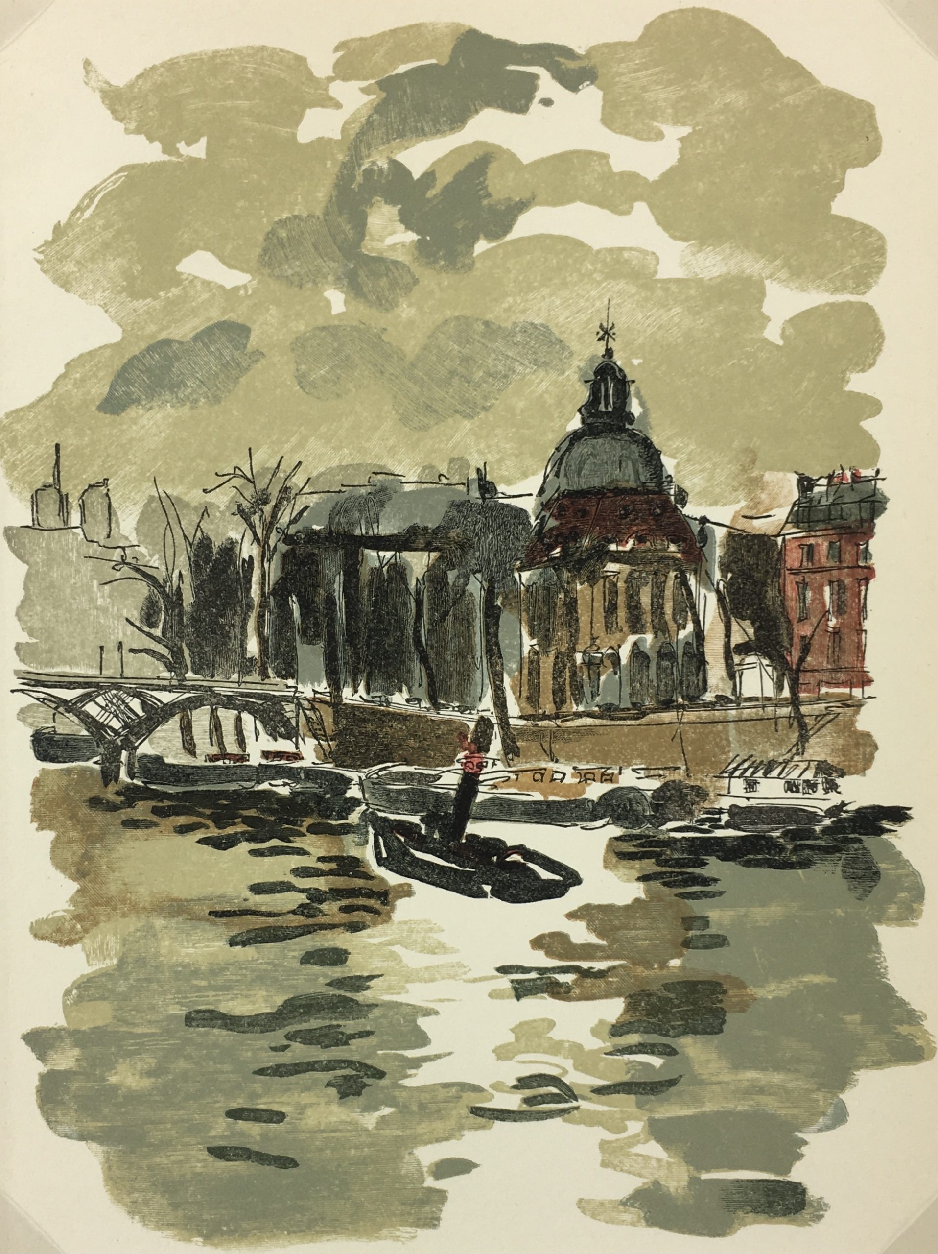 Paris Print - Seine River, P. Berger, 1951