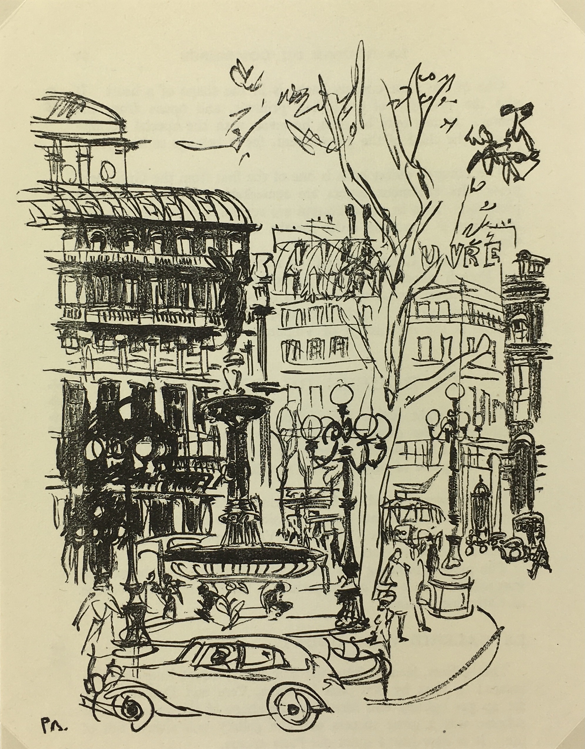 Paris Print - Place Theatre Francais, P. Berger, 1951