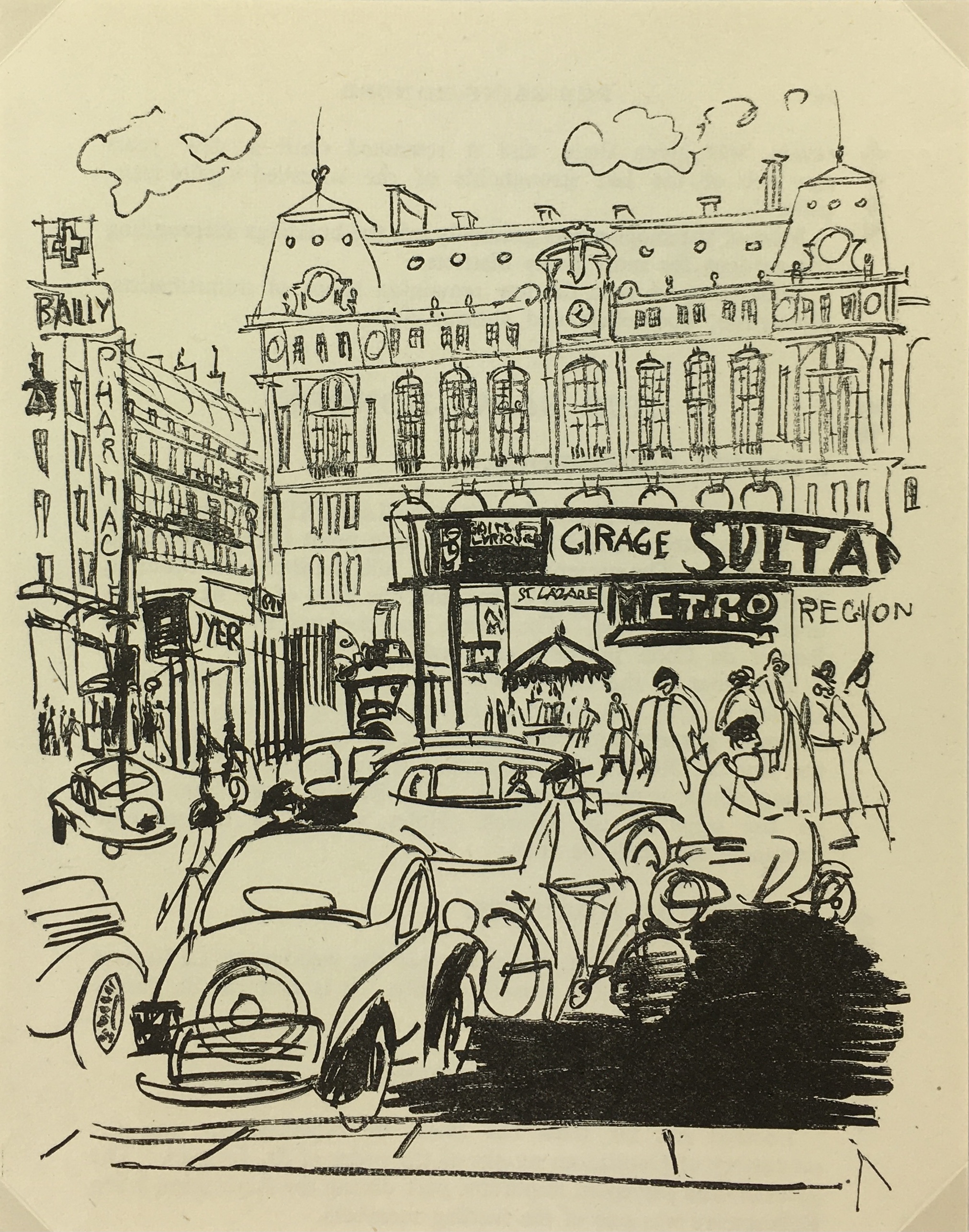 Paris Print - Gare Saint-Lazare, P. Berger, 1951
