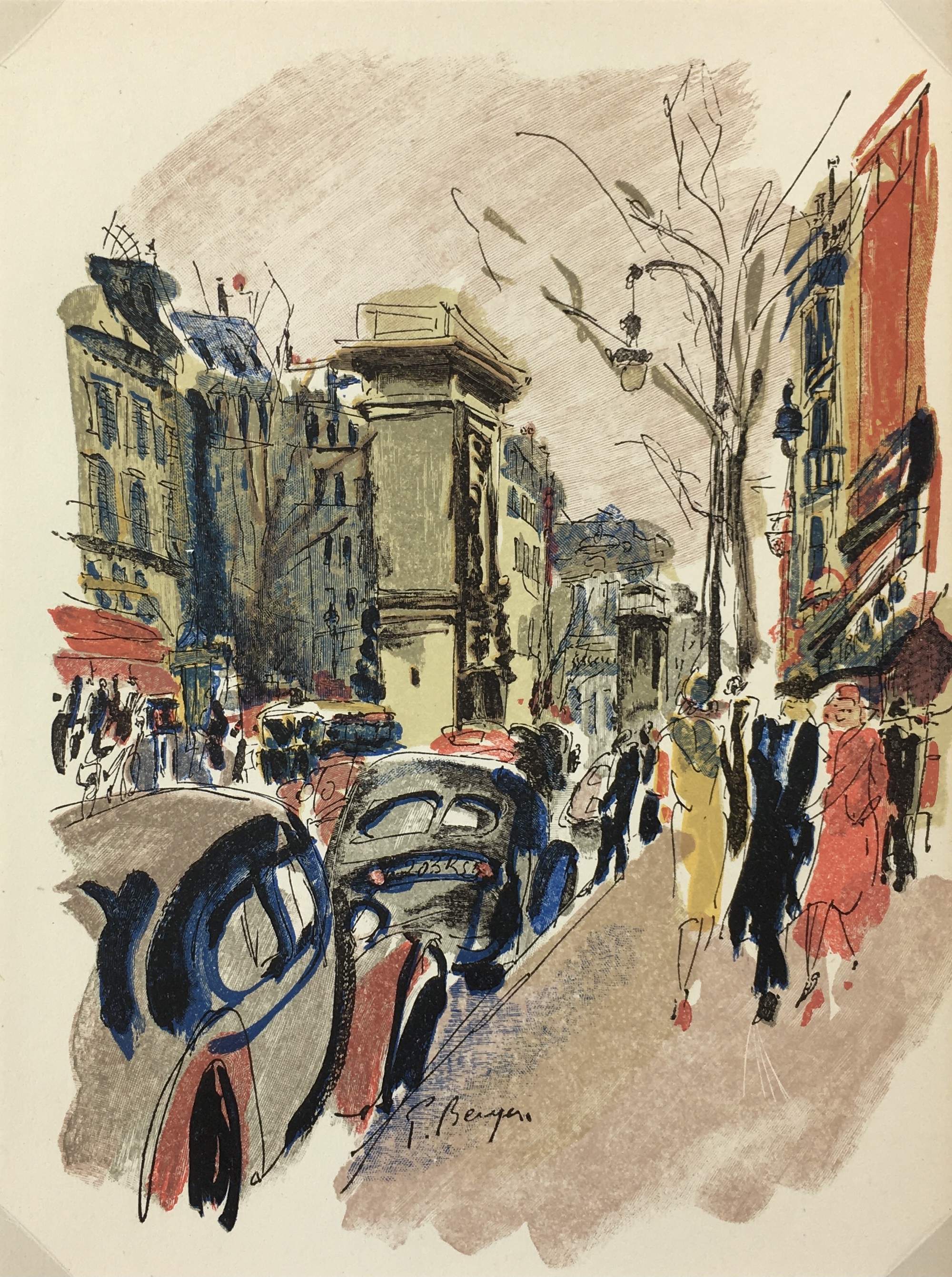 Paris Print - Porte Saint-Denis, P. Berger, 1951