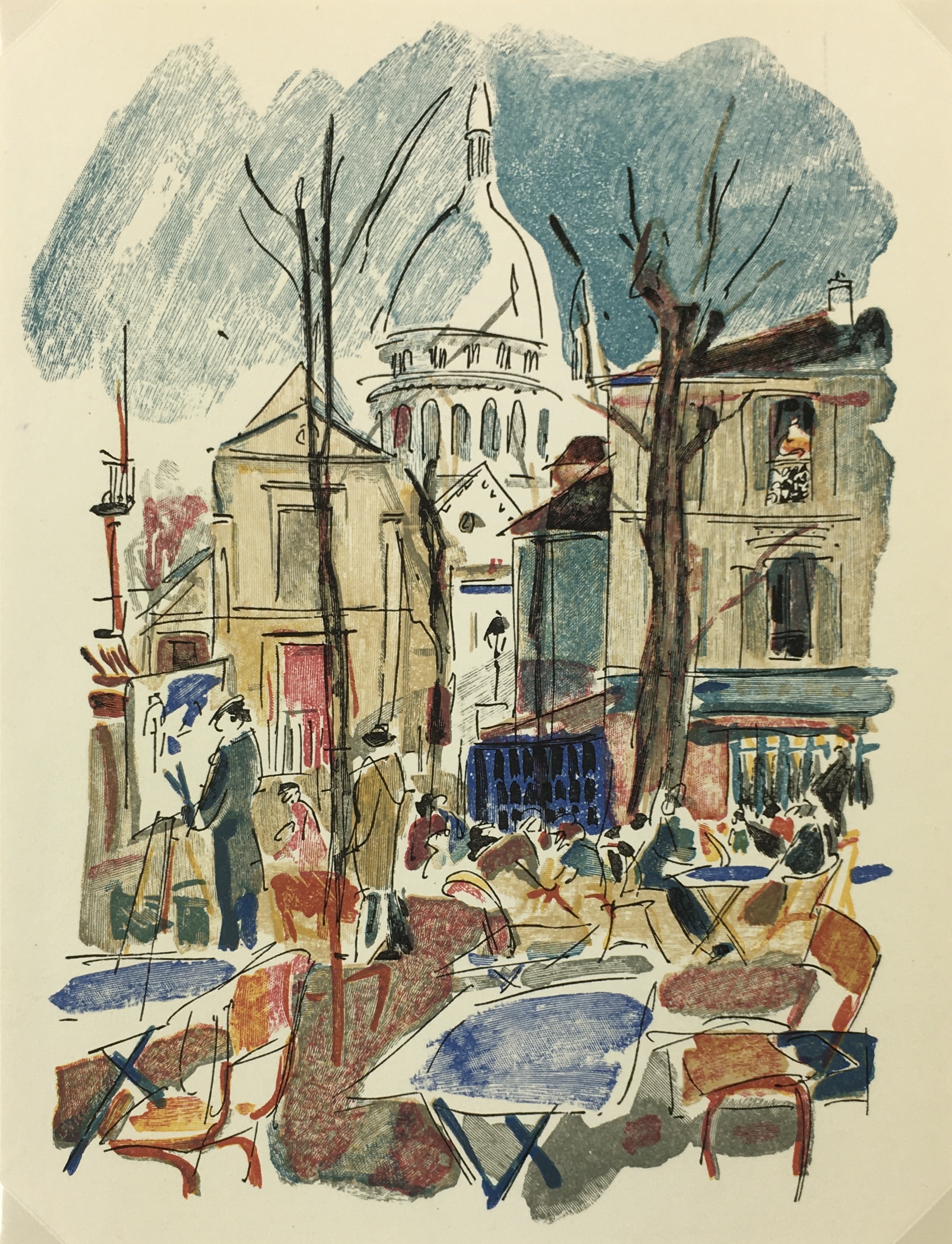 Paris Print - Place Du Tertre, P. Berger, 1951