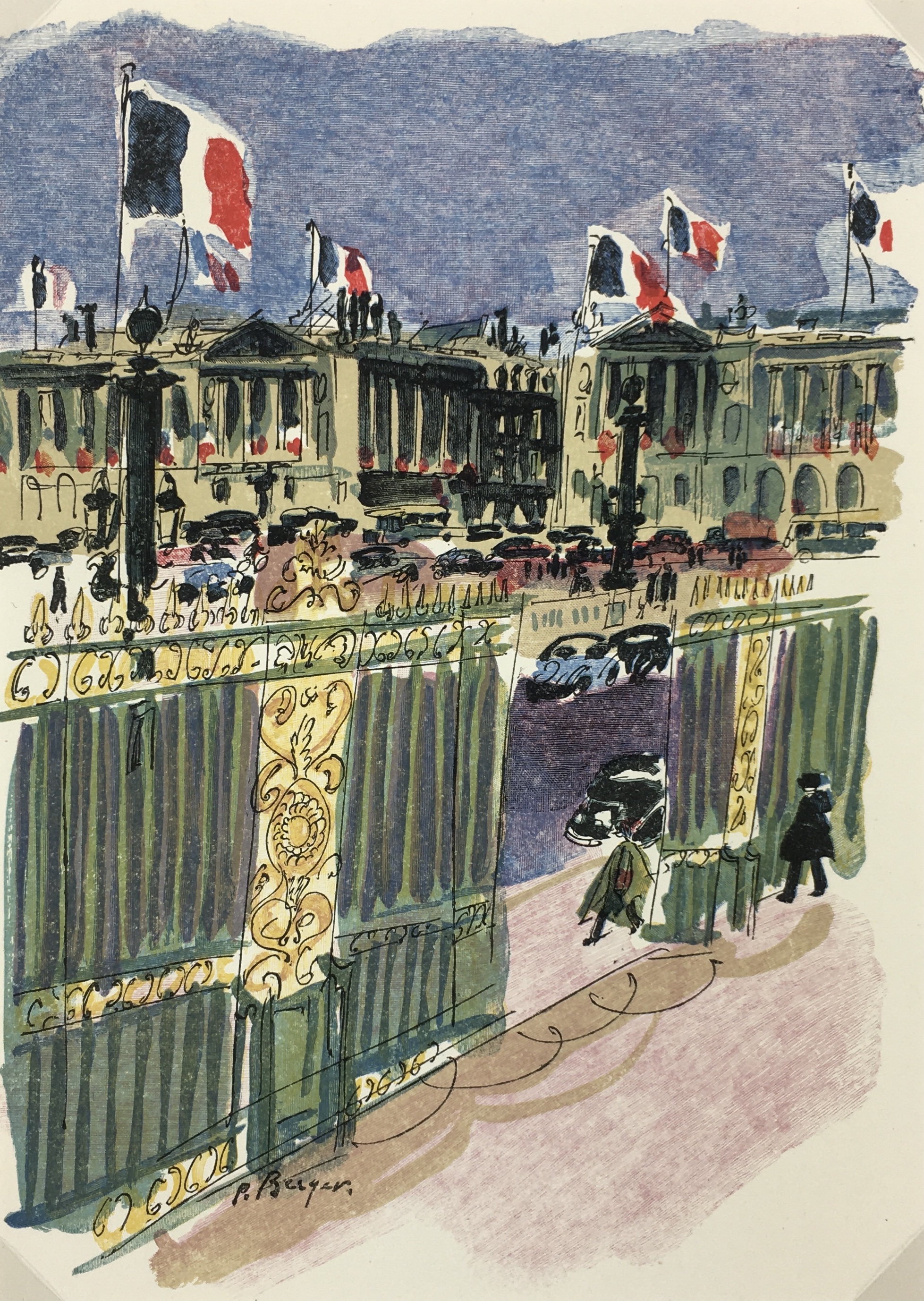 Paris Print - Place de la Concorde, P. Berger, 1951