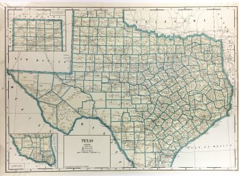 Texas Map - Texas Map, Geographical Publishing Co., 1934