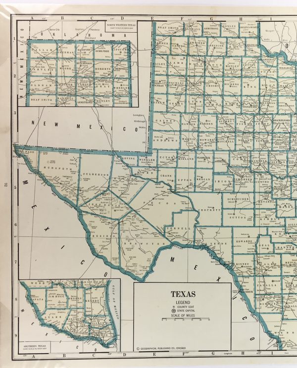 Texas Map - Texas Map, Geographical Publishing Co., 1934