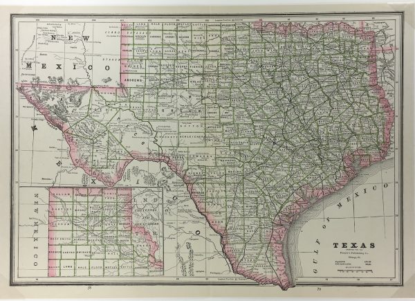 Texas Map - Texas, People (Greer County), c.1890