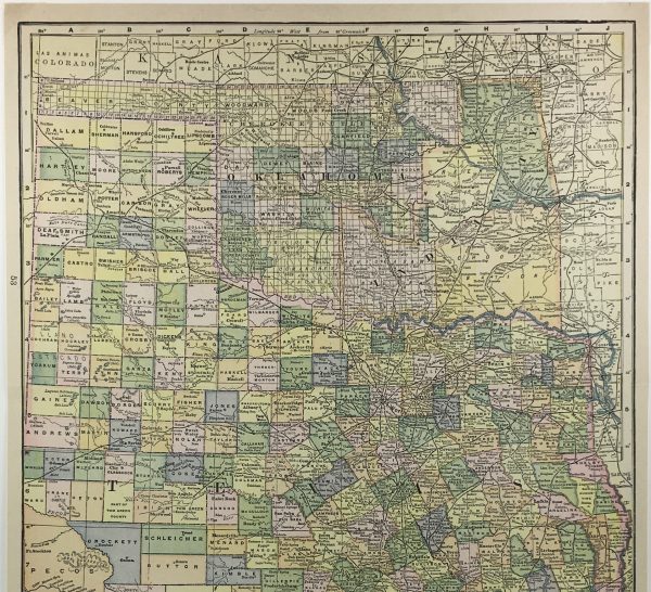 Texas Map - Texas & Oklahoma, Matthews-Northrup, 1903