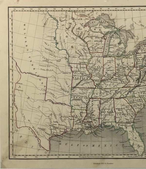 Texas Republic Map - Engraving - Texas Republic, J. Gellatly, c.1845