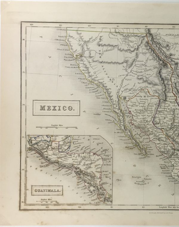 Texas Republic Map - Engraving - Antique Map of Texas Republic, S. Hall, 1847