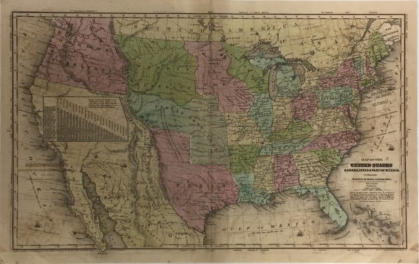 Texas Republic Map - Engraving - Texas Republic, Olney's, 1844