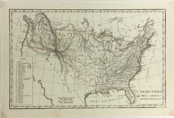 Texas Republic Map - Texas Republic, Italian, c.1845