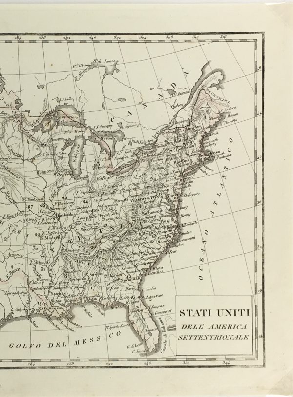 Texas Republic Map - Texas Republic, Italian, c.1845