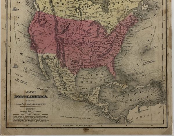 Texas Republic Map - Texas Republic, Olney , 1849