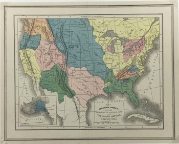 USA Map - Indian Nations, Aboriginal America, 1885