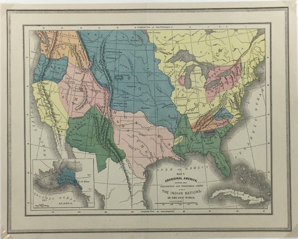 USA Map - Indian Nations, Aboriginal America, 1885