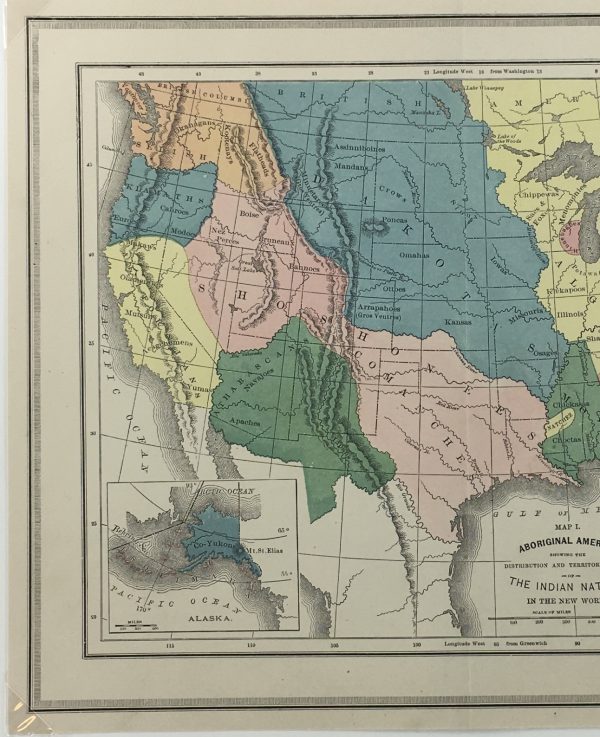 USA Map - Indian Nations, Aboriginal America, 1885