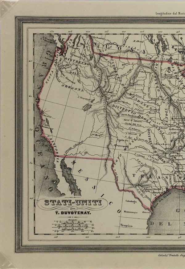 USA Map - Texas/USA, Duvotenay , C.1848