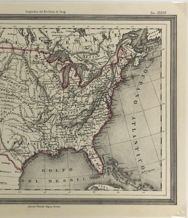 USA Map - Texas/USA, Duvotenay , C.1848