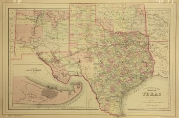 Texas Map - 435 - Texas Map, Augustus Mitchell, 1885