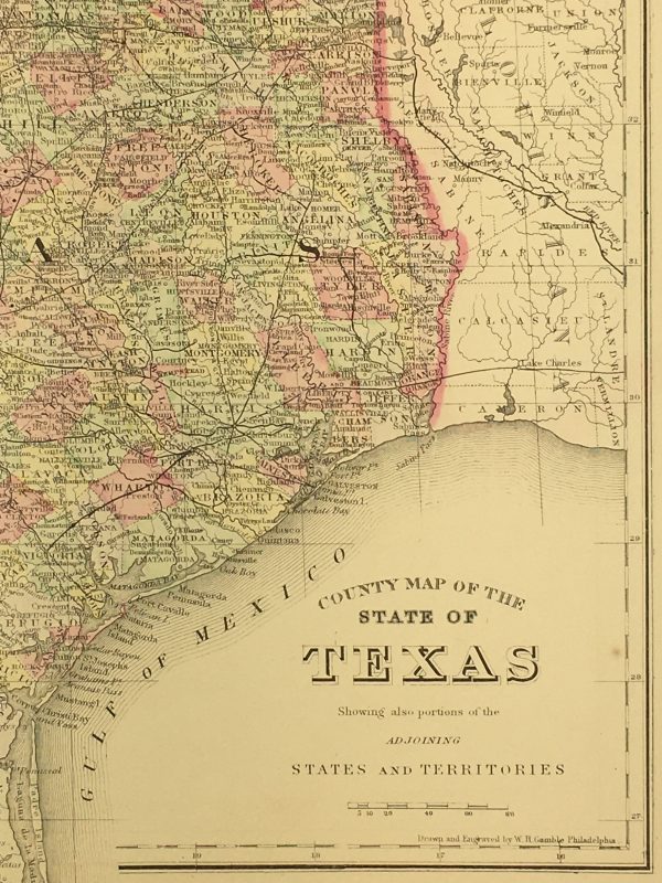 Texas Map - 435 - Texas Map, Augustus Mitchell, 1885