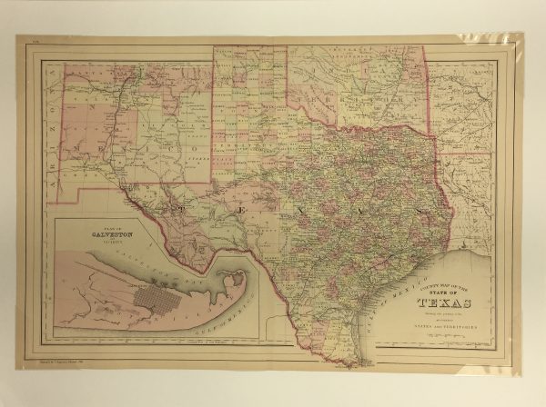 Texas Map - 435 - Texas Map, Augustus Mitchell, 1885