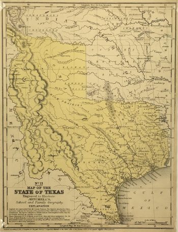 Texas Republic Map - Texas Republic , S.A. Mitchell, 1847