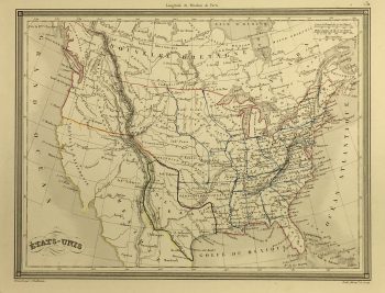 Texas Republic Map - Texas Republic, Vuillemin, 1845