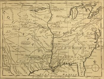 Texas Republic Map - TX Pre-Republic, J. Gibson, c. 1750