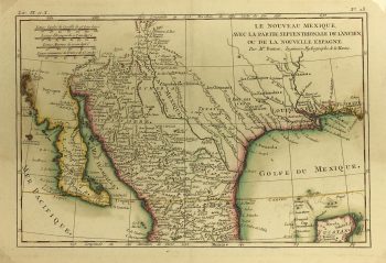 Texas Republic Map - TX Pre-Republic, Rigobert Bonne, 1778